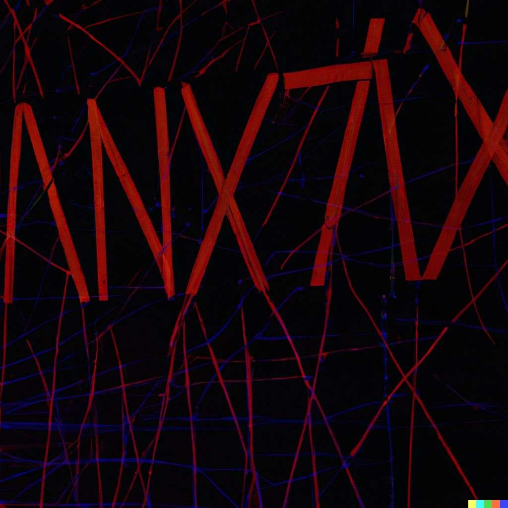 a representation of anxiety, laser light show